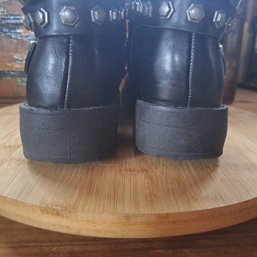 Italina by Summer Rio Stud Rio Motorcycle Ankle Boots EU 39 Womens 8-8.5 Black - Picture 13 of 15